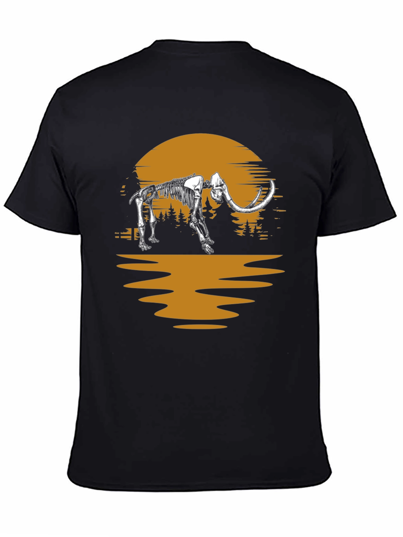 Mammoth Skeleton Sunset Graphic Tee - Unique Print
