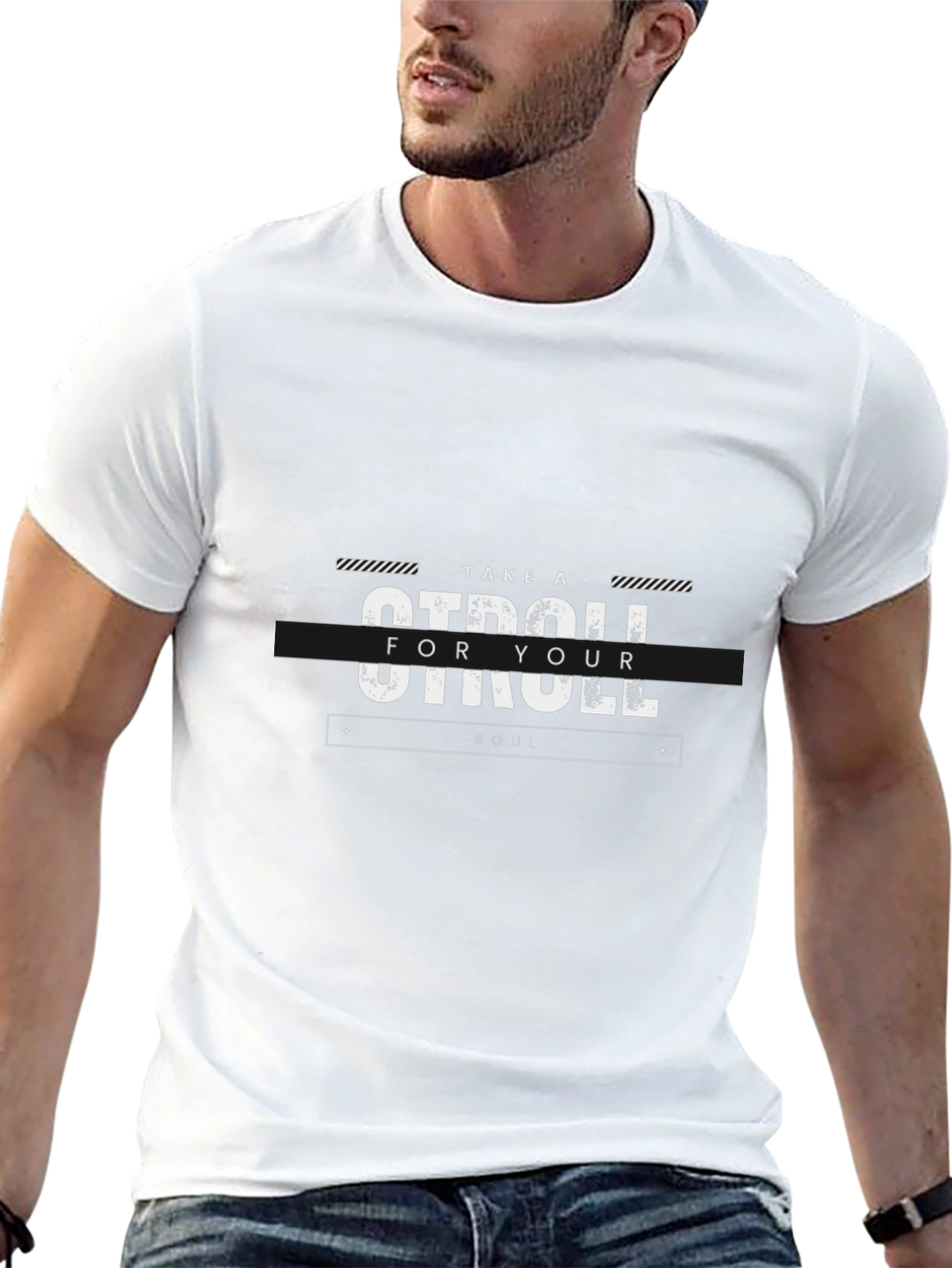 Stroll for Your Soul Graphic T-Shirt - Black