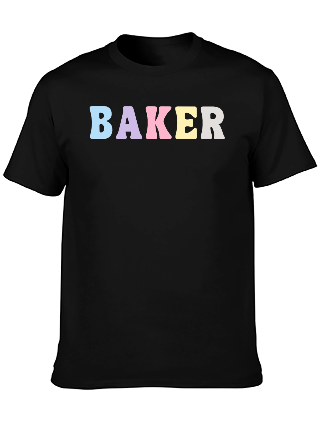 Pastel Baker T-Shirt - Black Cotton Crew Neck