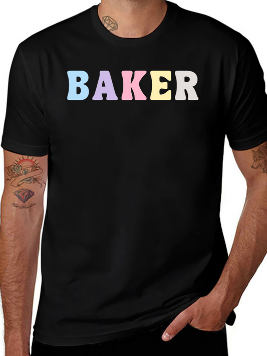 Pastel Baker T-Shirt - Black Cotton Crew Neck
