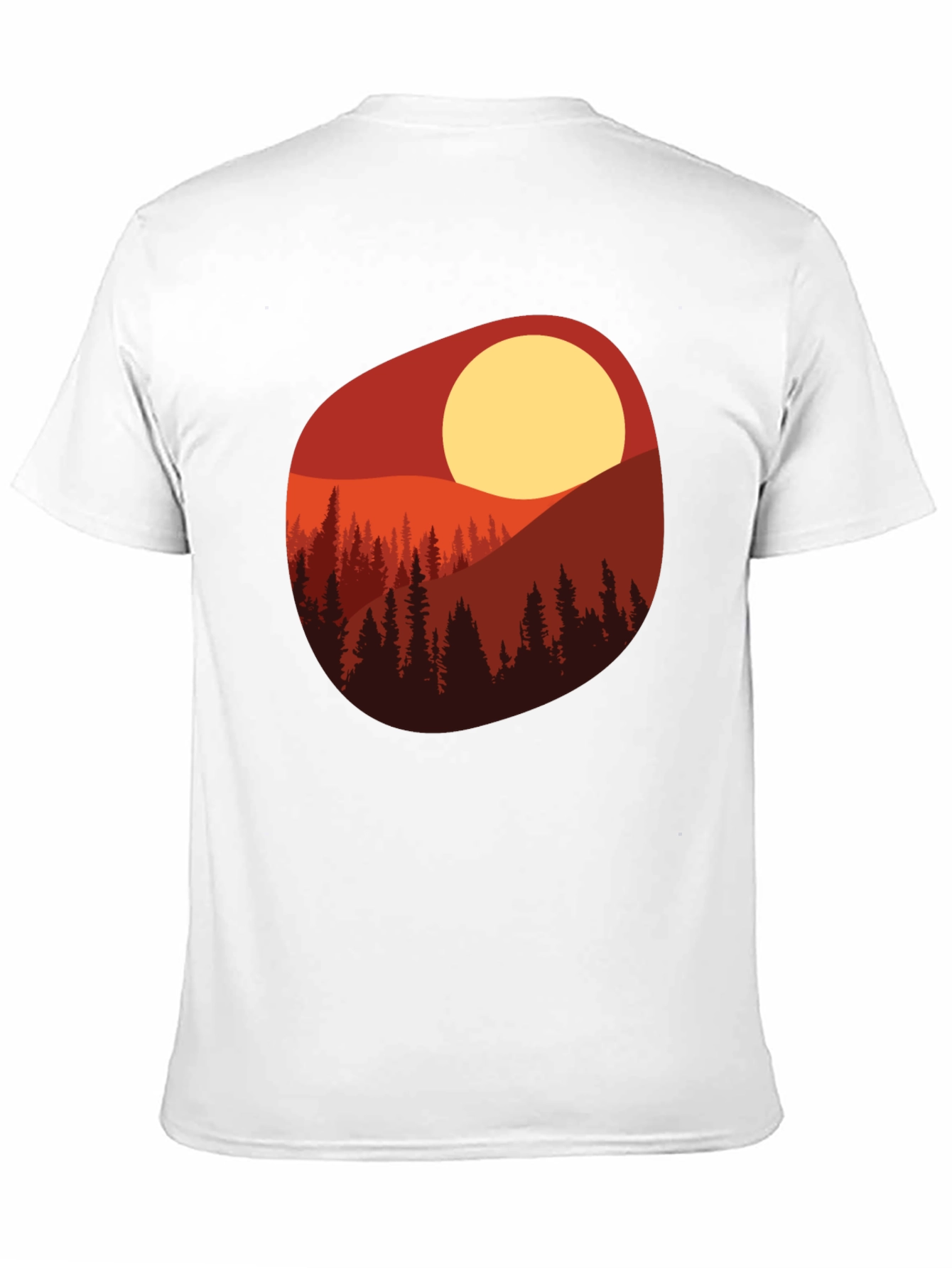 Sunset Mountain Scene Graphic Tee - Black