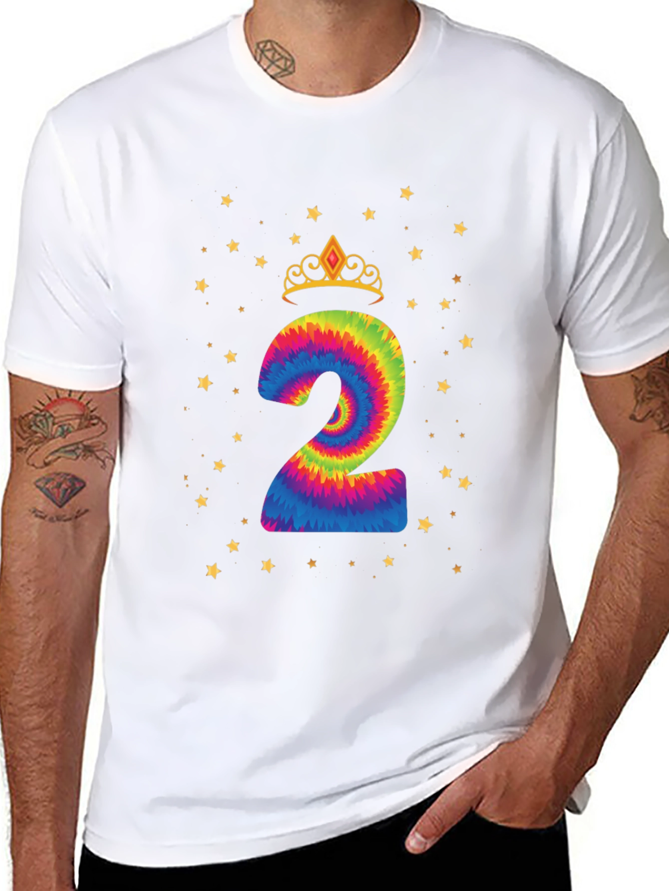 Tie-Dye Birthday Number Two T-Shirt