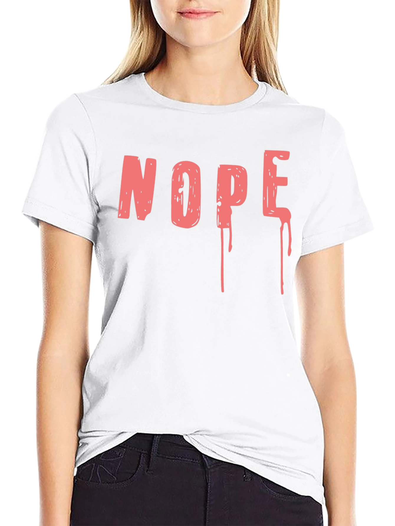 Nope Graphic Tee - Casual Black T-Shirt