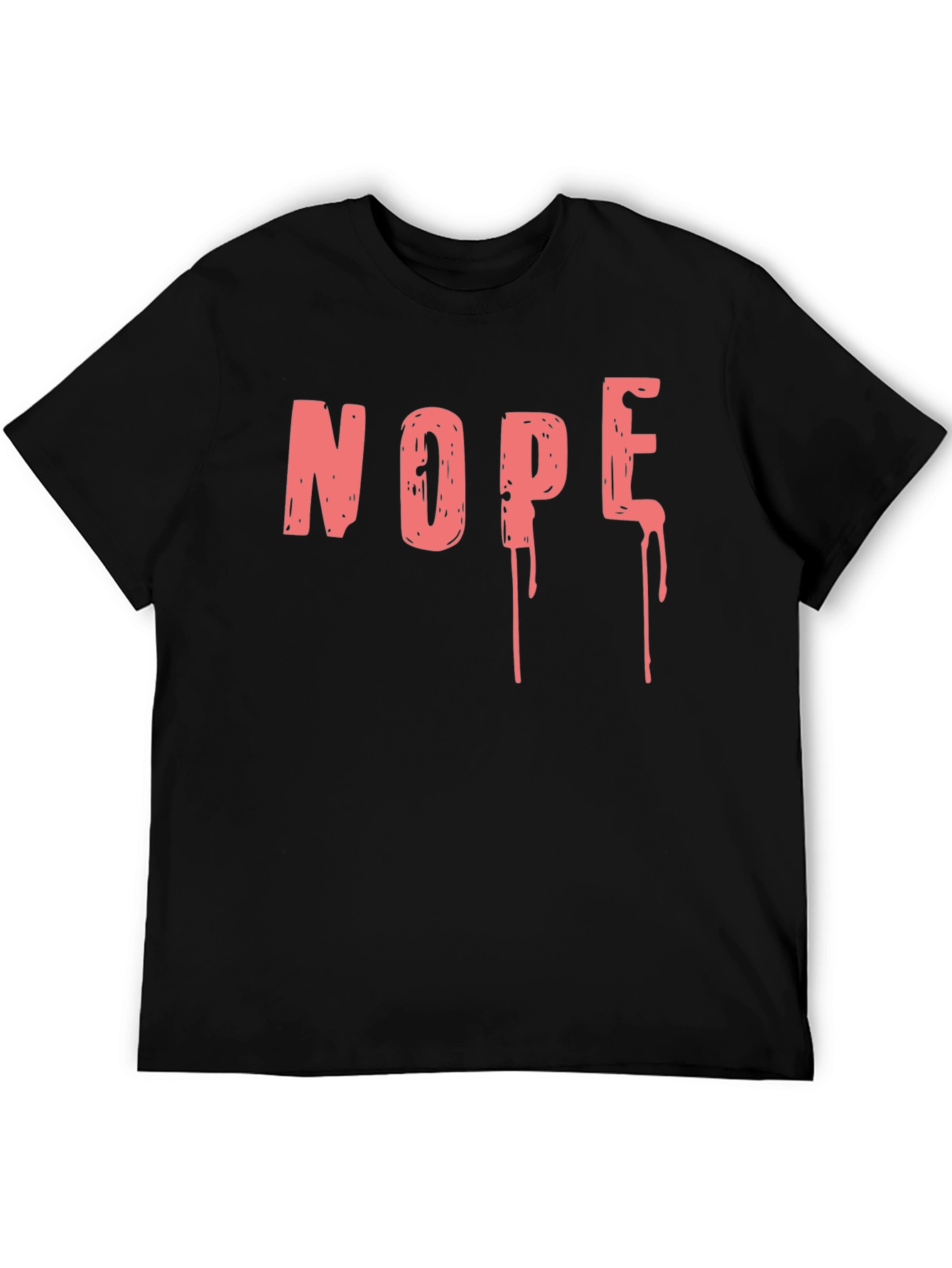 Nope Graphic Tee - Casual Black T-Shirt