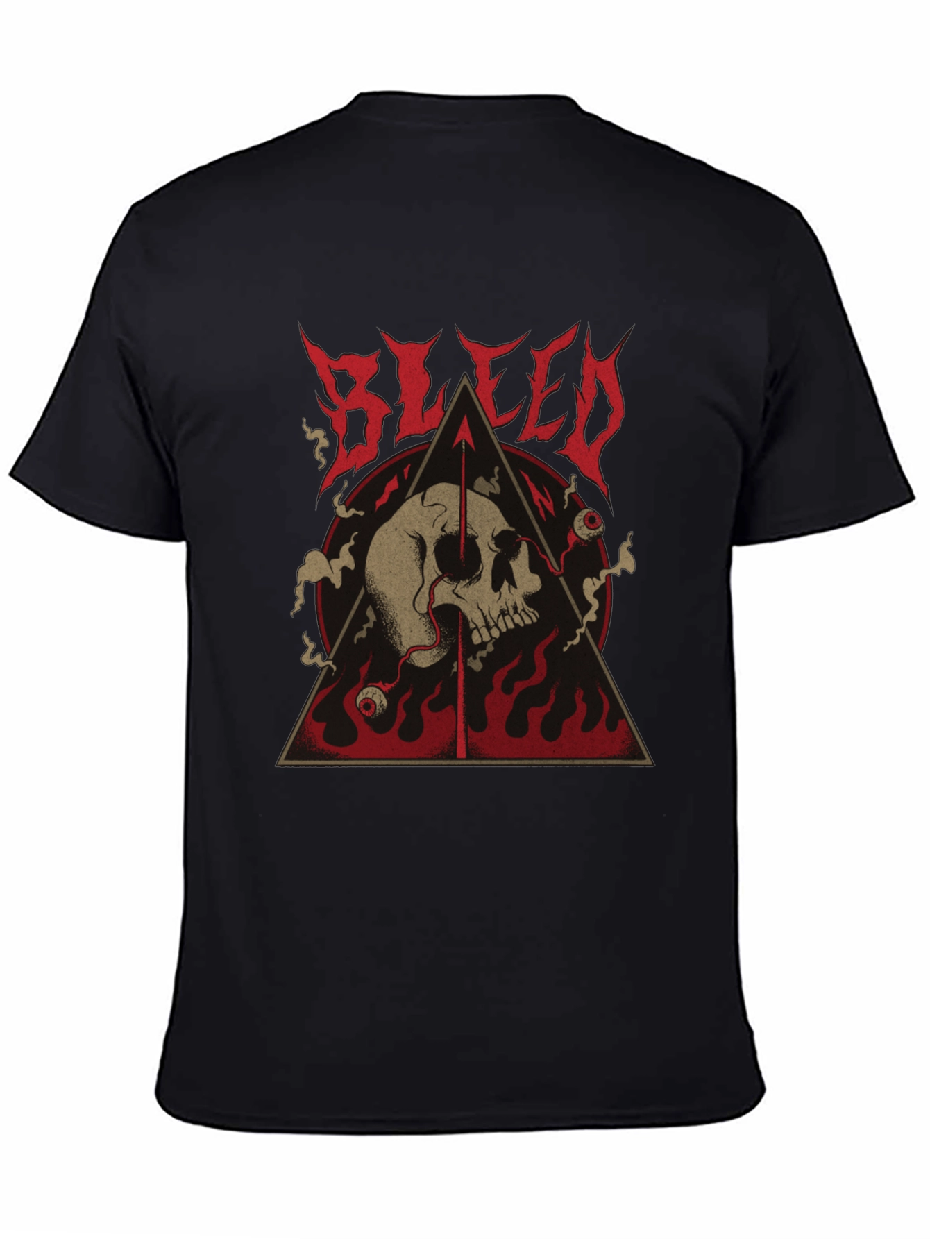 Bleed Skull Graphic Tee - Black Metal T-Shirt