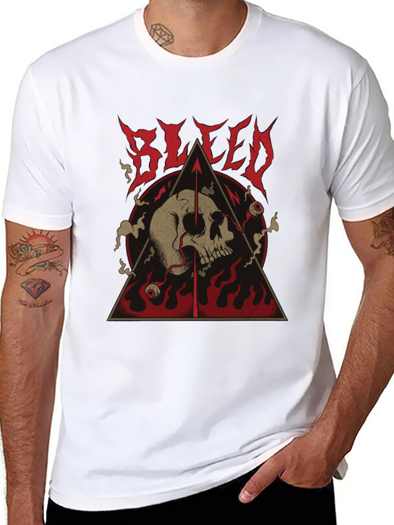 Bleed Skull Graphic Tee - Black Metal T-Shirt