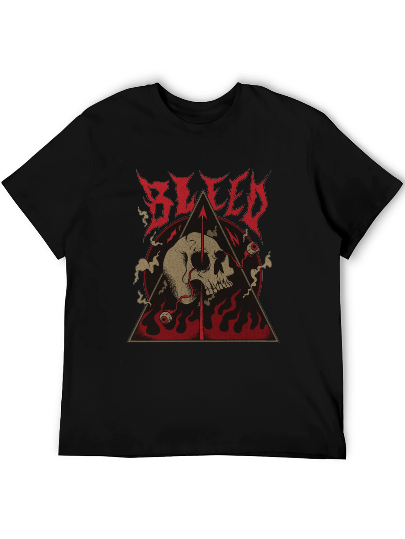 Bleed Skull Graphic Tee - Black Metal T-Shirt