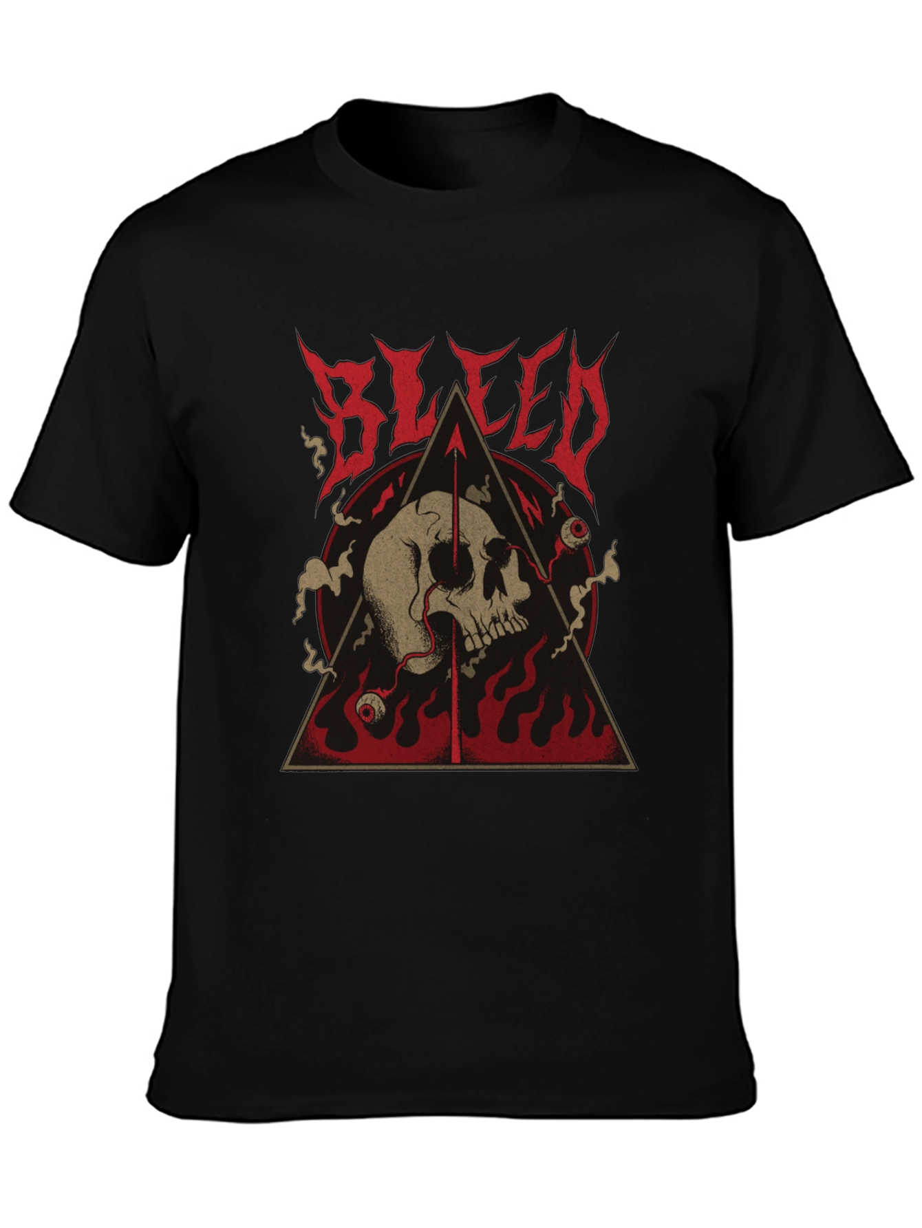 Bleed Skull Graphic Tee - Black Metal T-Shirt
