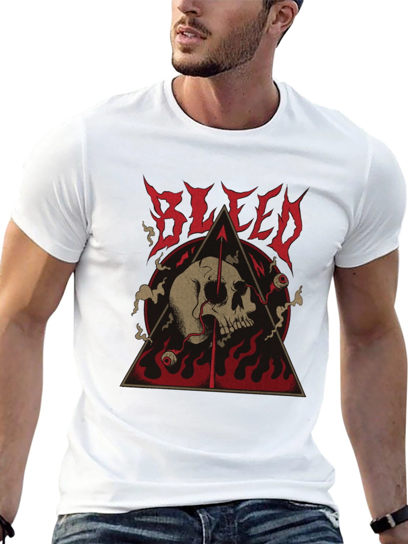 Bleed Skull Graphic Tee - Black Metal T-Shirt