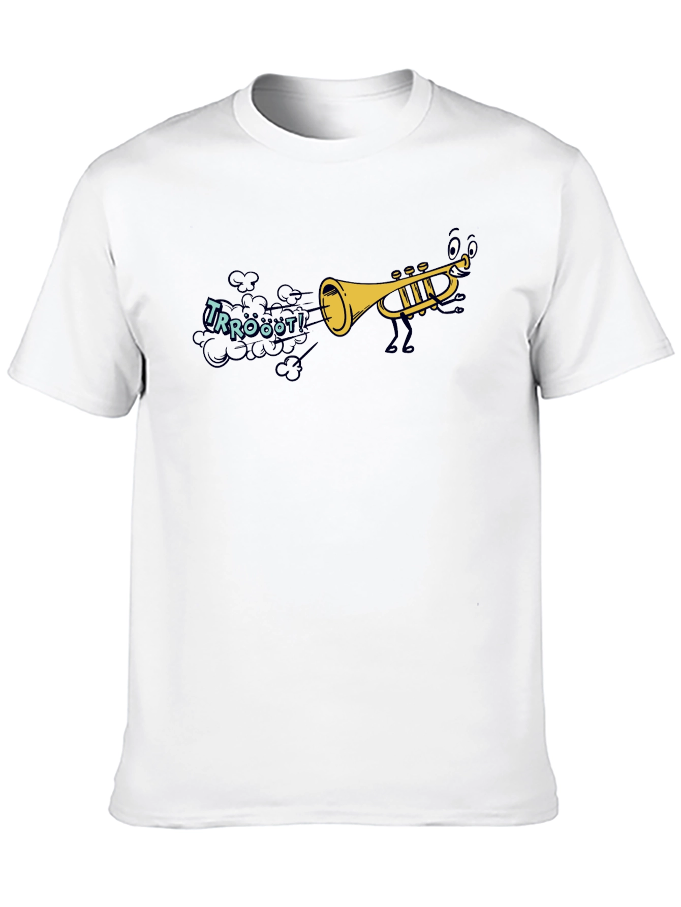 Cartoon Trumpet Graphic T-Shirt - Music Lover Tee