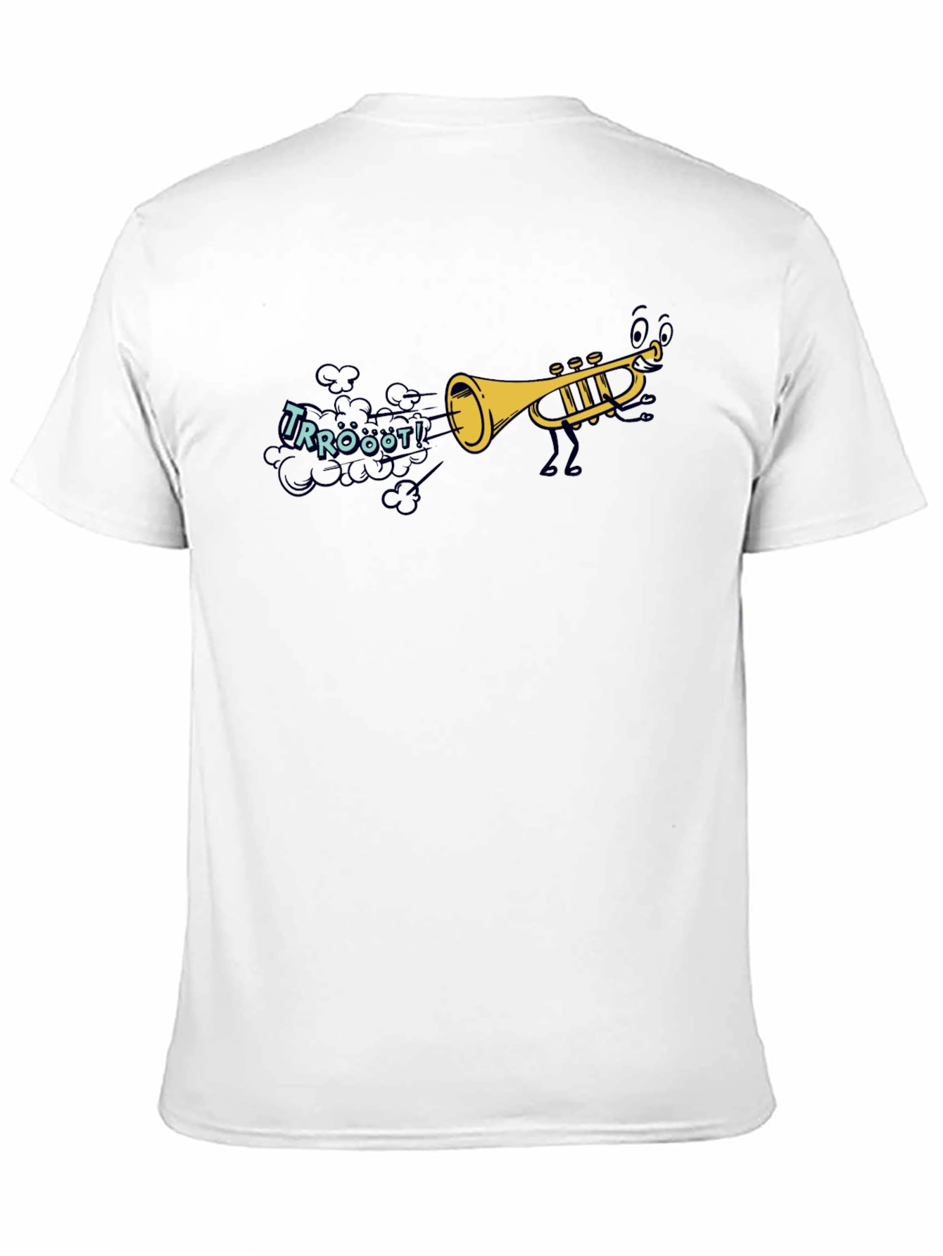 Cartoon Trumpet Graphic T-Shirt - Music Lover Tee