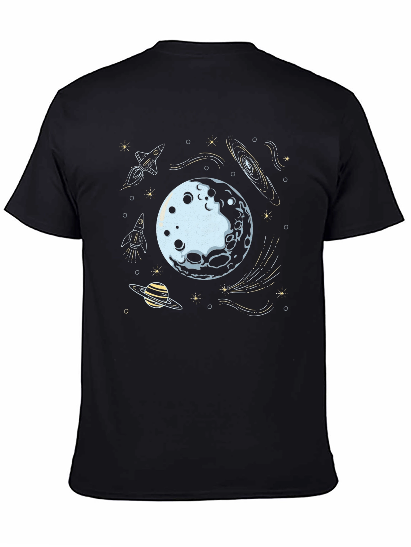 Space Explorer Graphic Tee - Black Cotton Blend