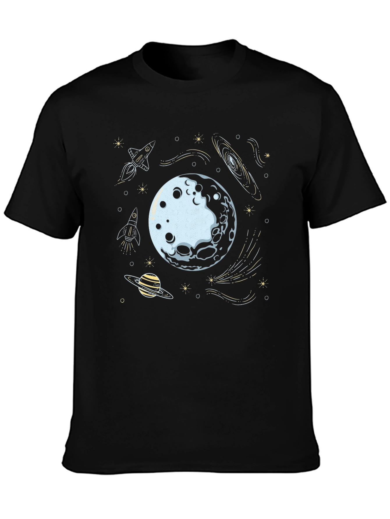 Space Explorer Graphic Tee - Black Cotton Blend