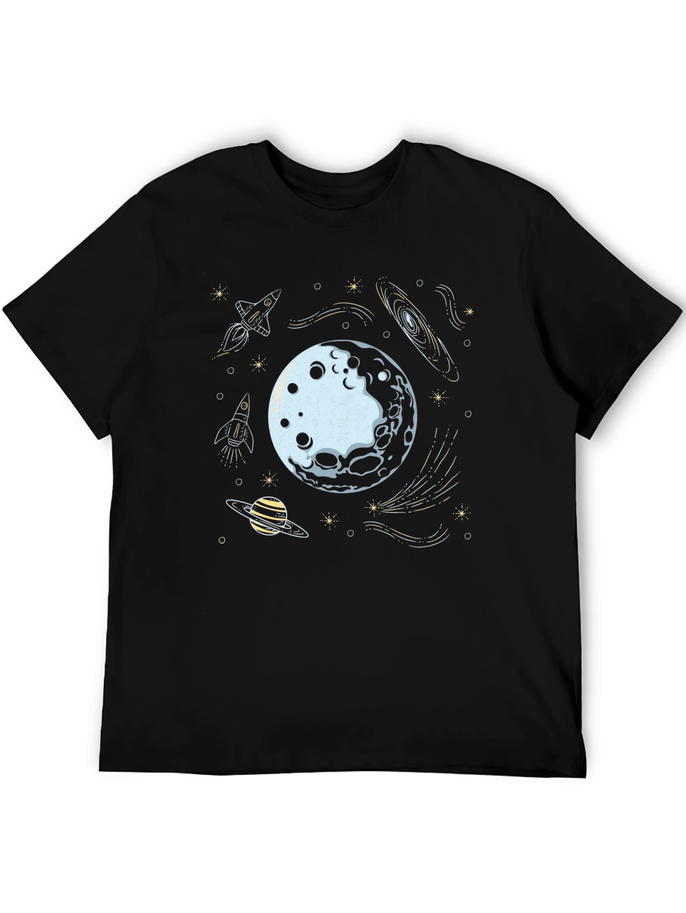 Space Explorer Graphic Tee - Black Cotton Blend