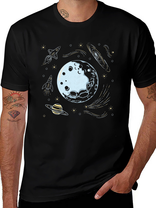 Space Explorer Graphic Tee - Black Cotton Blend