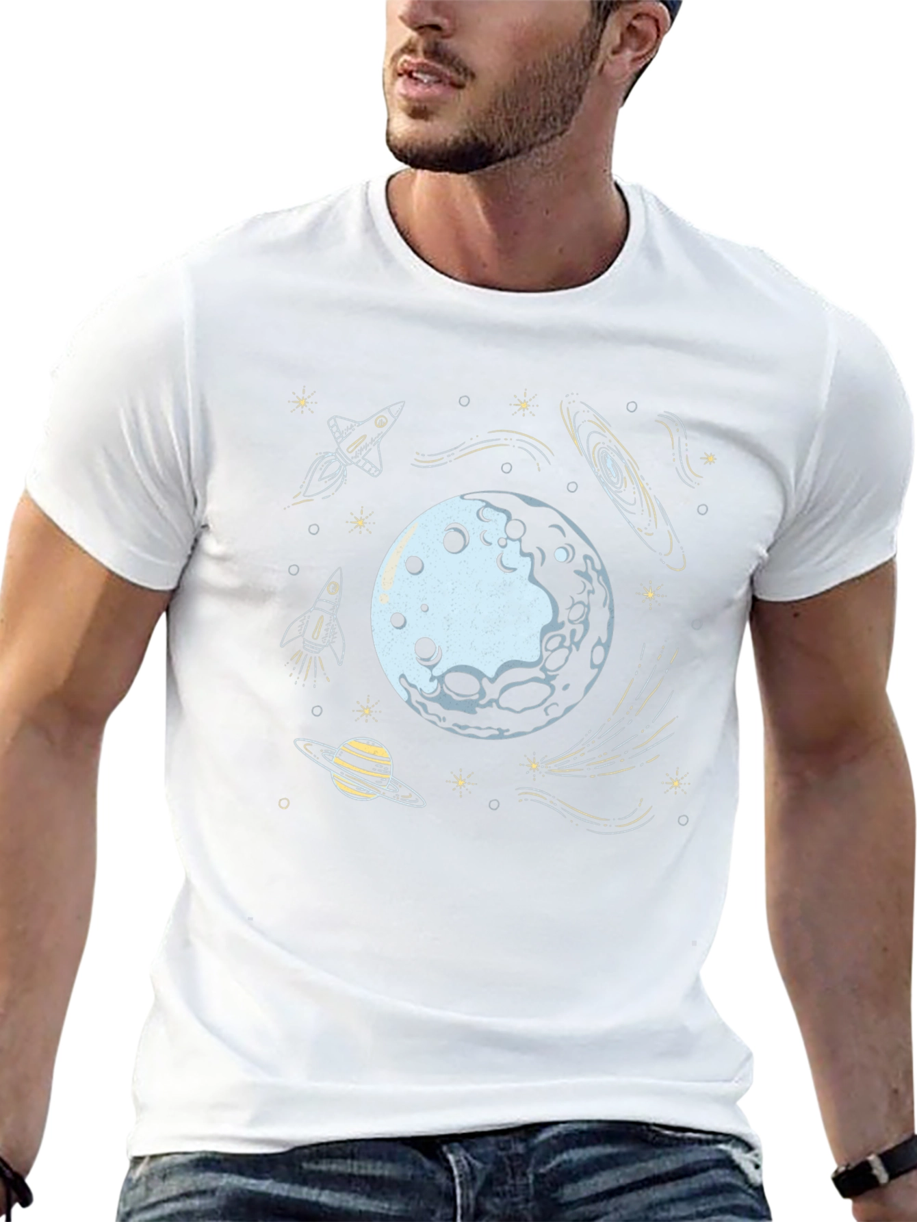 Space Explorer Graphic Tee - Black Cotton Blend