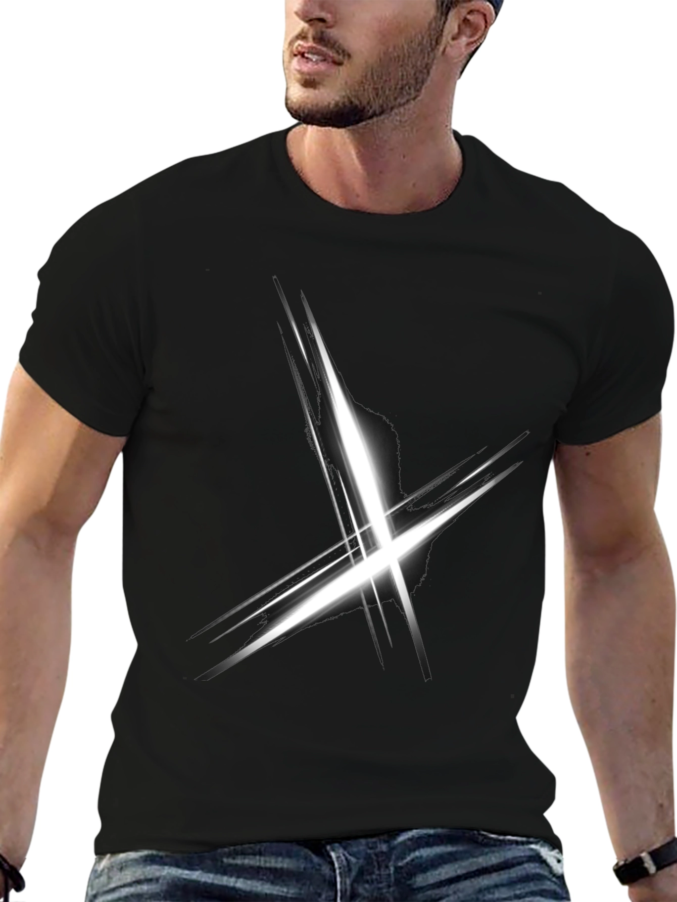 Abstract X Graphic Black T-Shirt