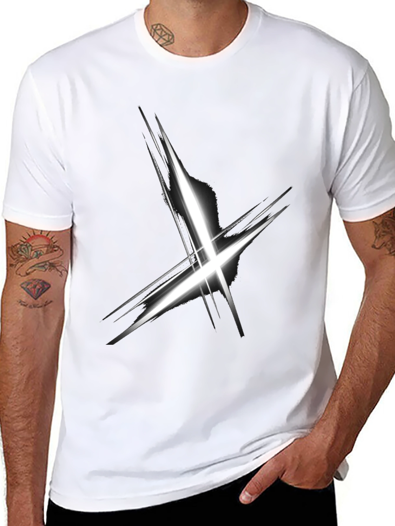 Abstract X Graphic Black T-Shirt