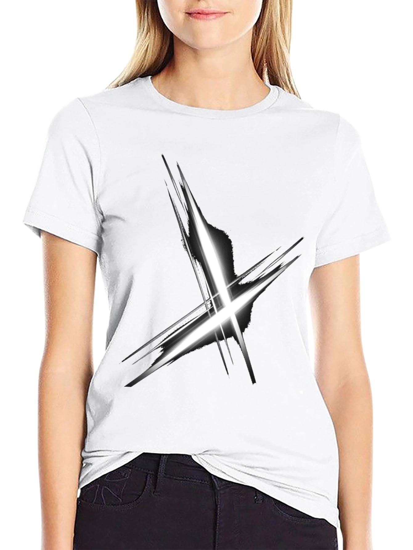 Abstract X Graphic Black T-Shirt