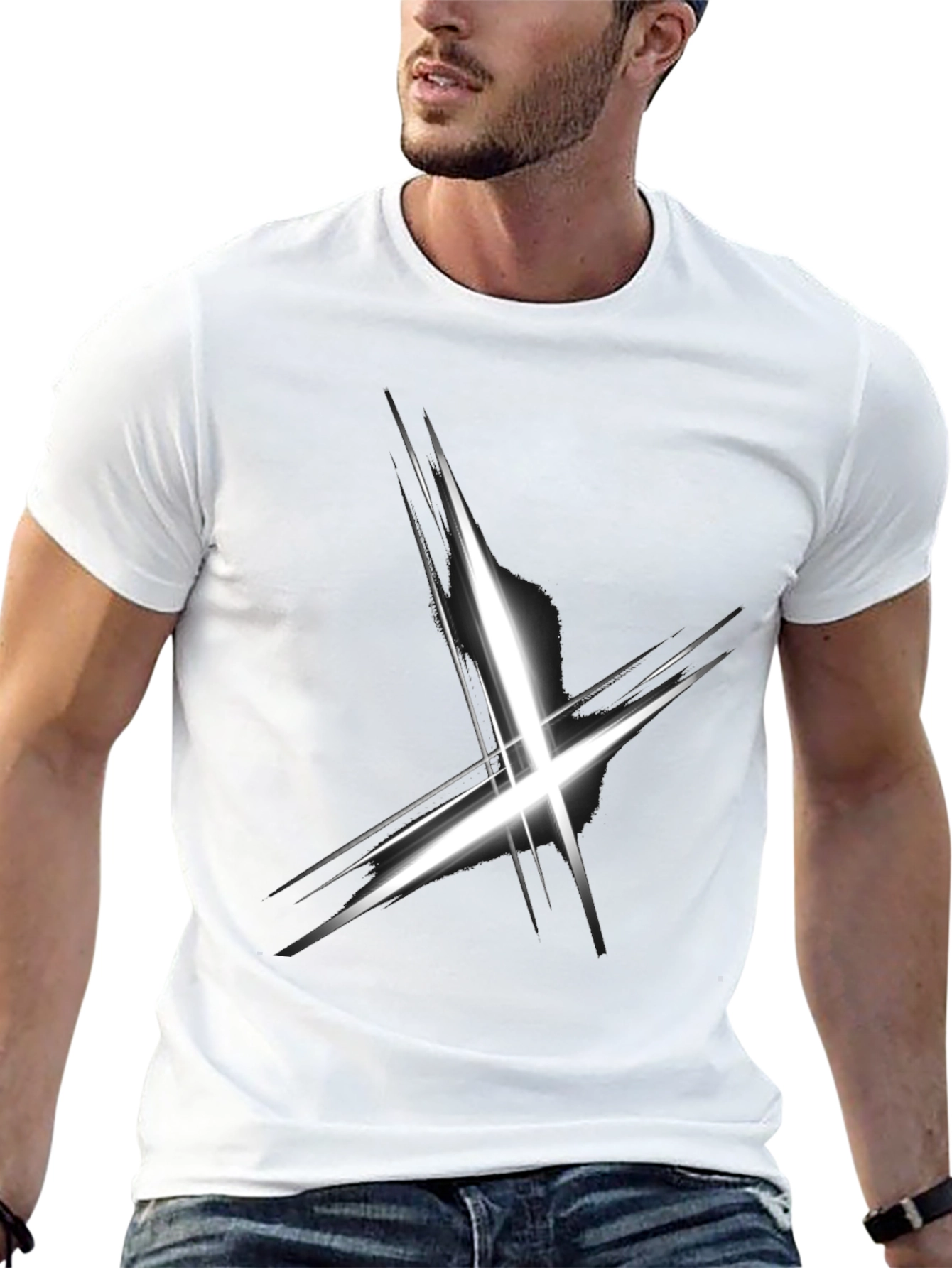 Abstract X Graphic Black T-Shirt