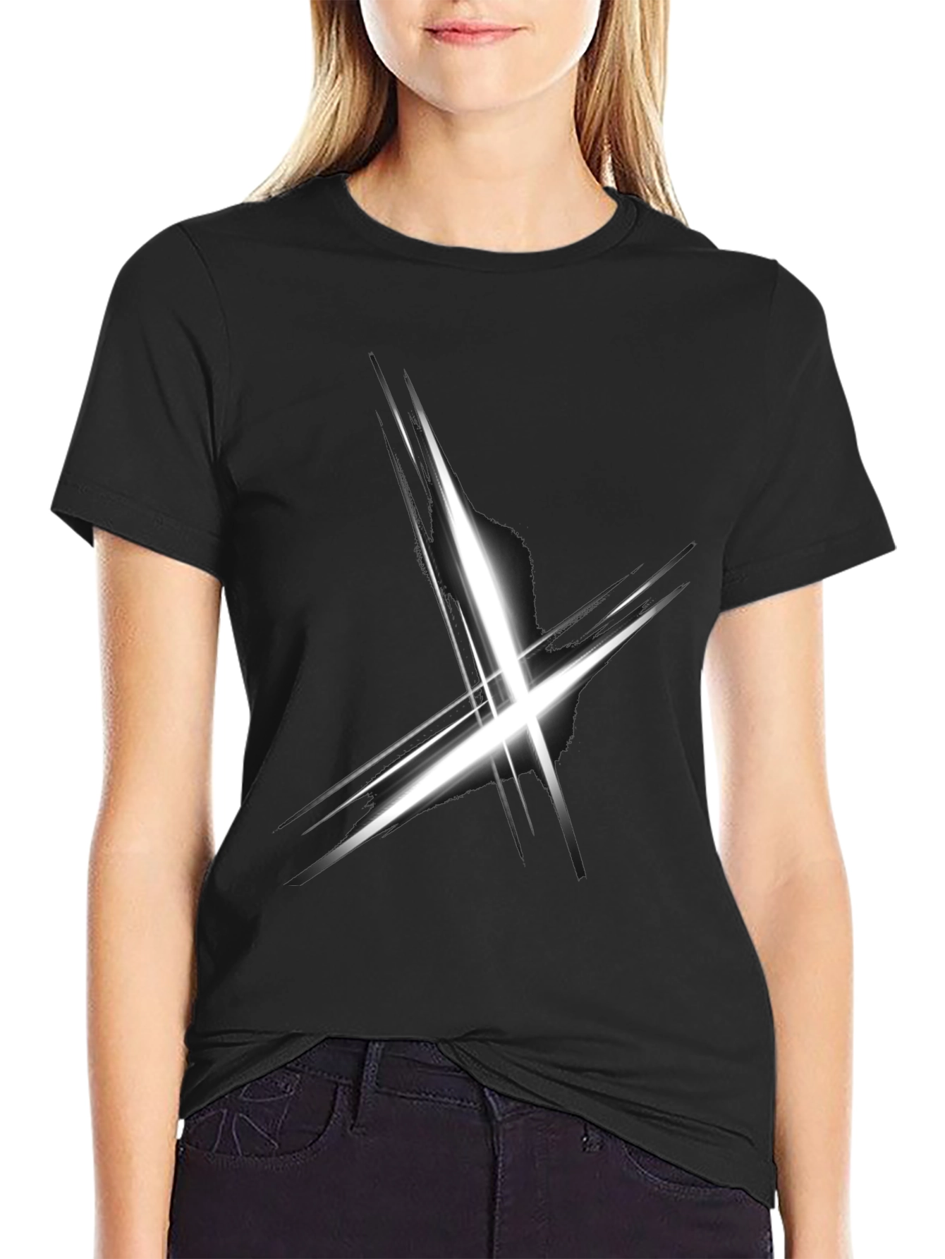 Abstract X Graphic Black T-Shirt