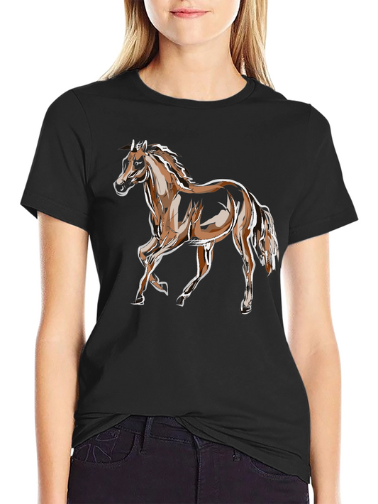 Horse Graphic Tee - Stylish Animal Print