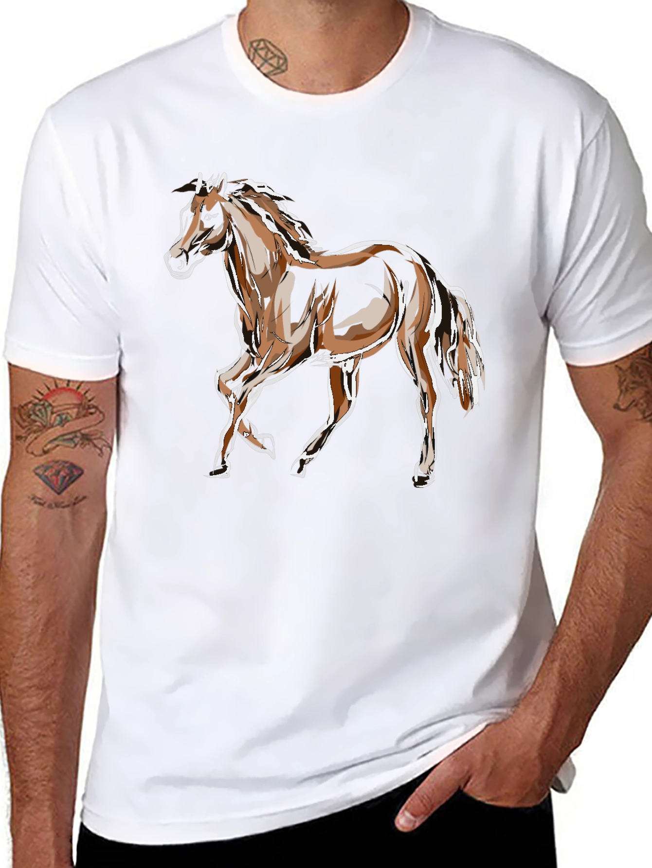 Horse Graphic Tee - Stylish Animal Print