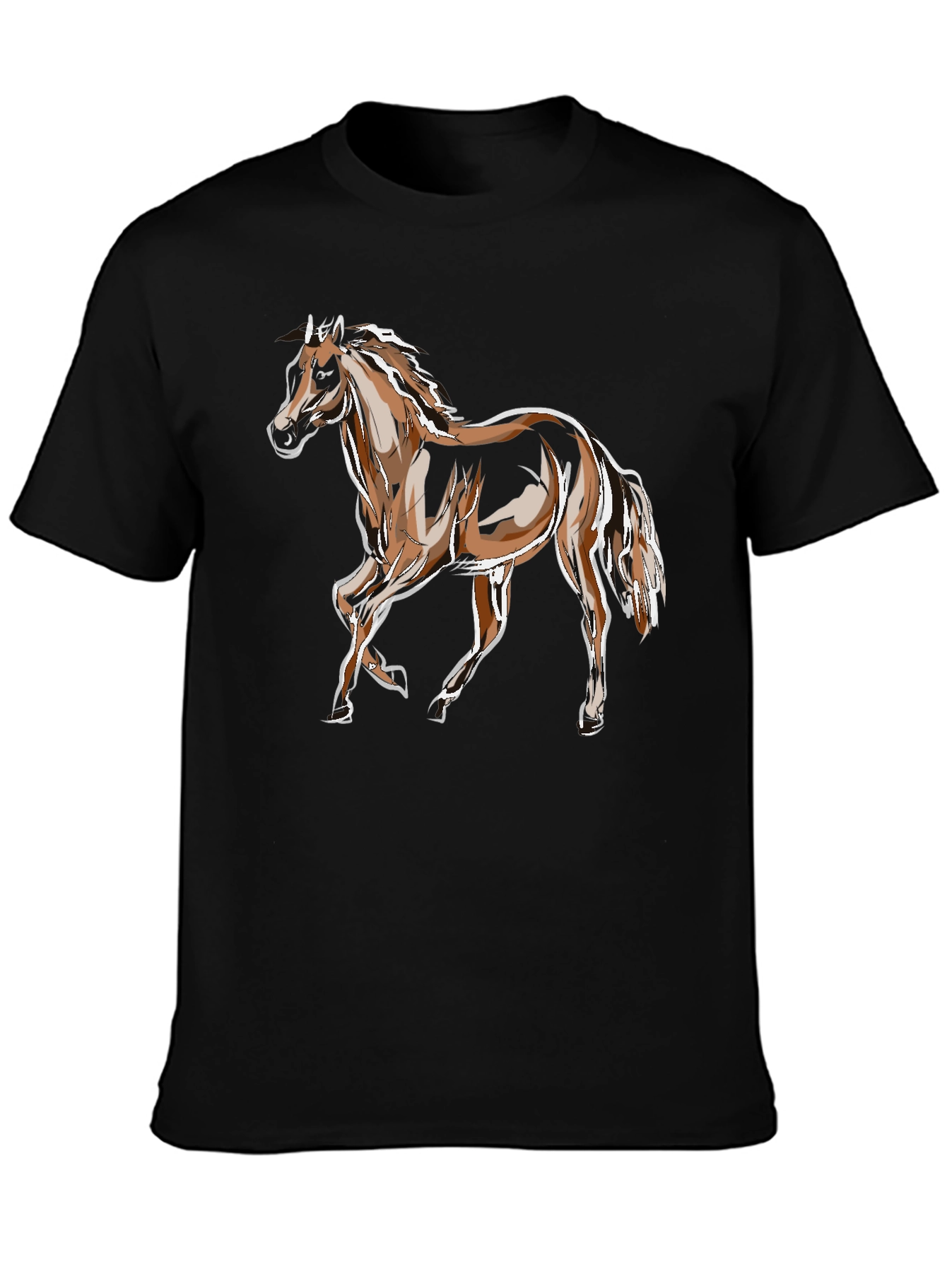 Horse Graphic Tee - Stylish Animal Print