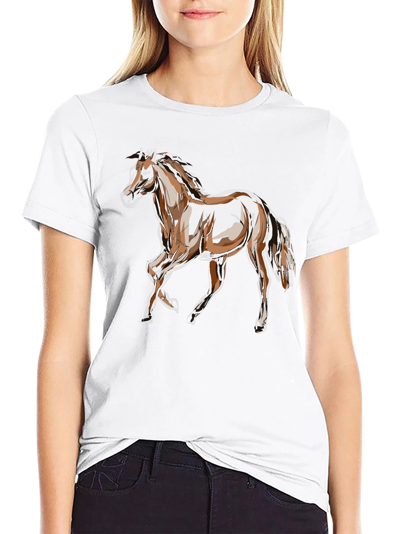 Horse Graphic Tee - Stylish Animal Print