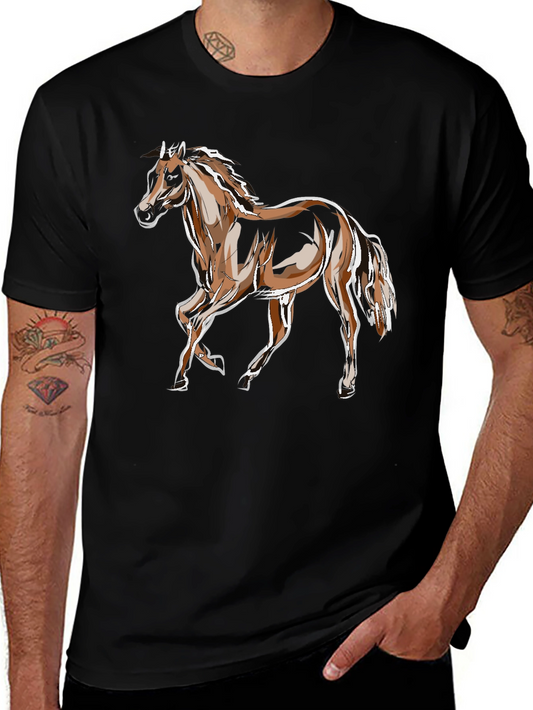 Horse Graphic Tee - Stylish Animal Print