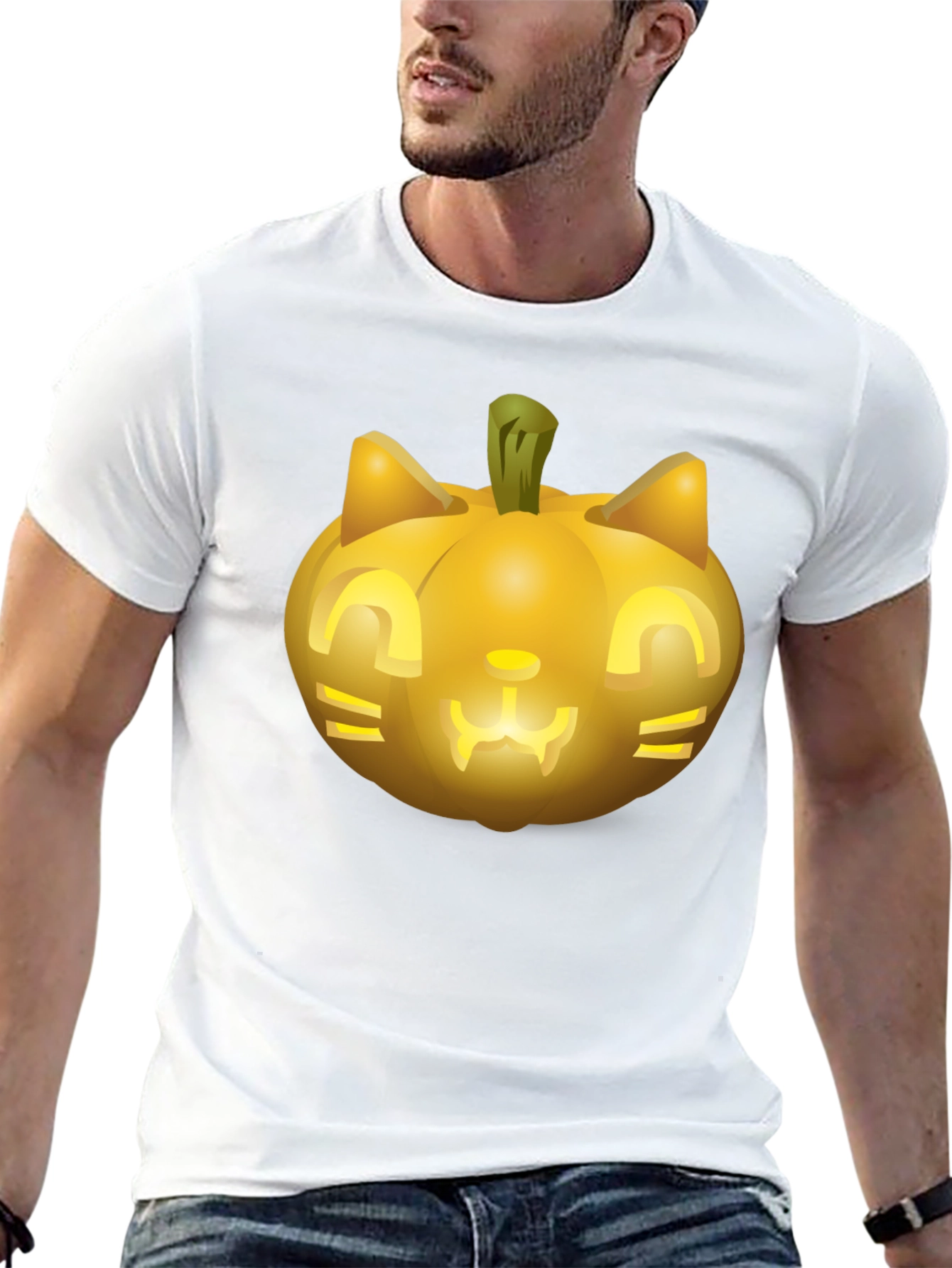 Halloween Cat Pumpkin T-Shirt - Spooky Season Tee