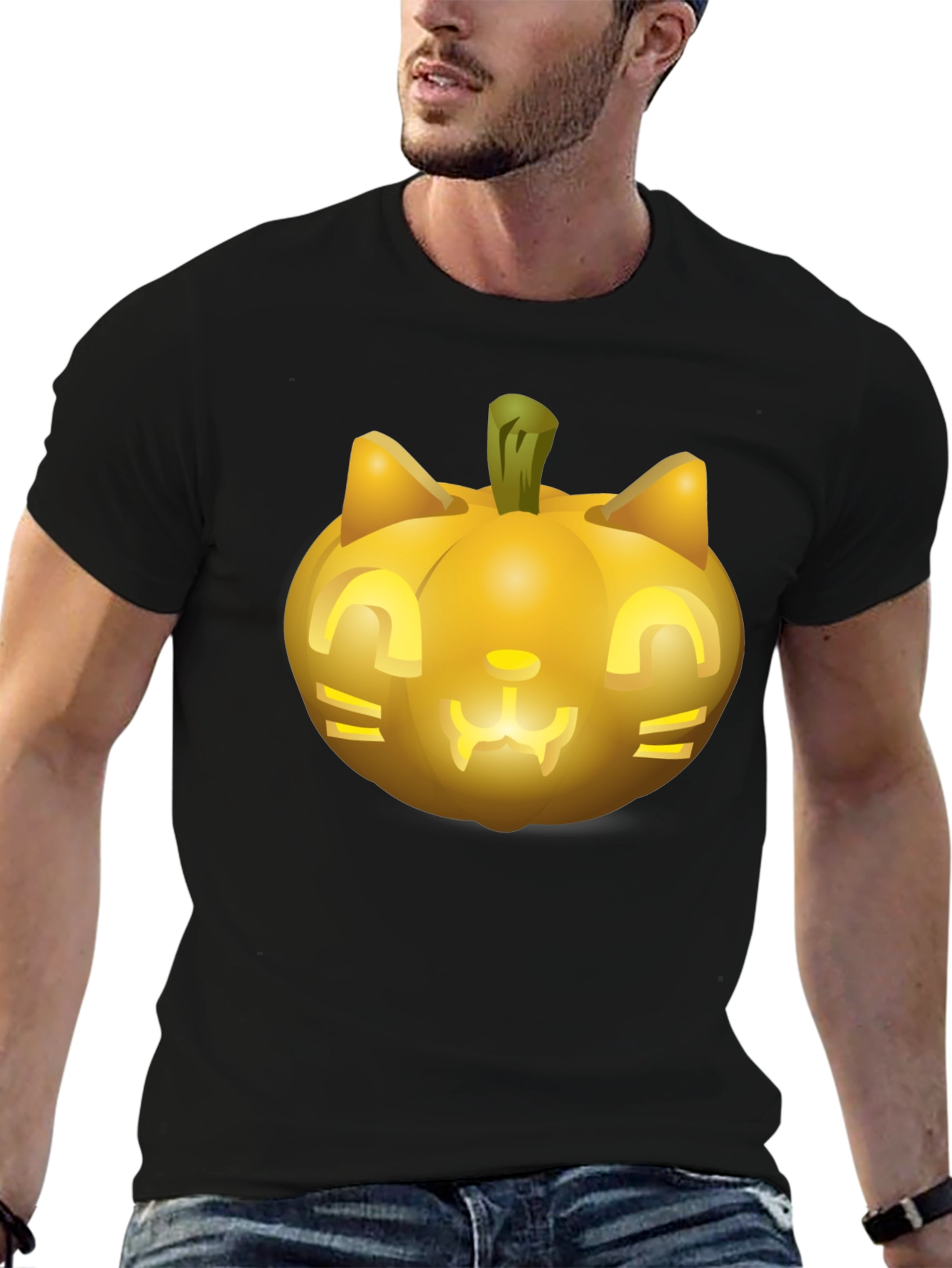 Halloween Cat Pumpkin T-Shirt - Spooky Season Tee