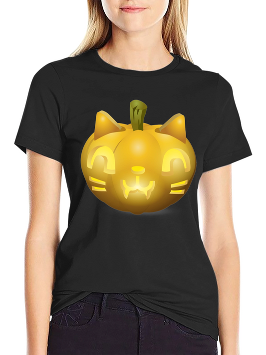 Halloween Cat Pumpkin T-Shirt - Spooky Season Tee