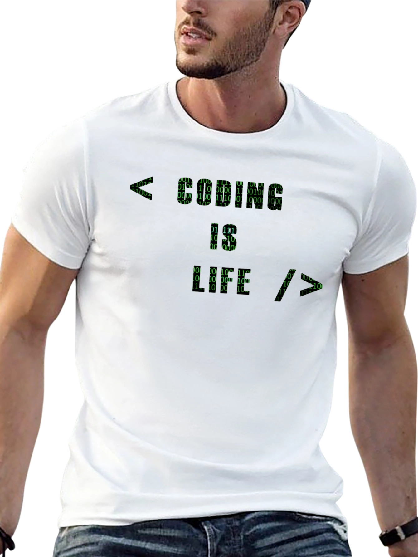 Binary Code Graphic Tee - Hacker Style