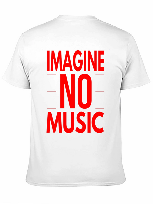 Imagine No Music Black Graphic T-Shirt