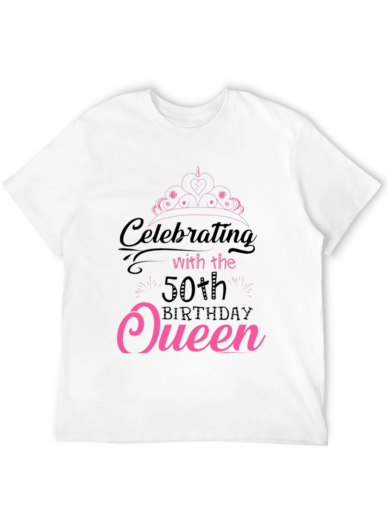 50th Birthday Queen Black T-Shirt