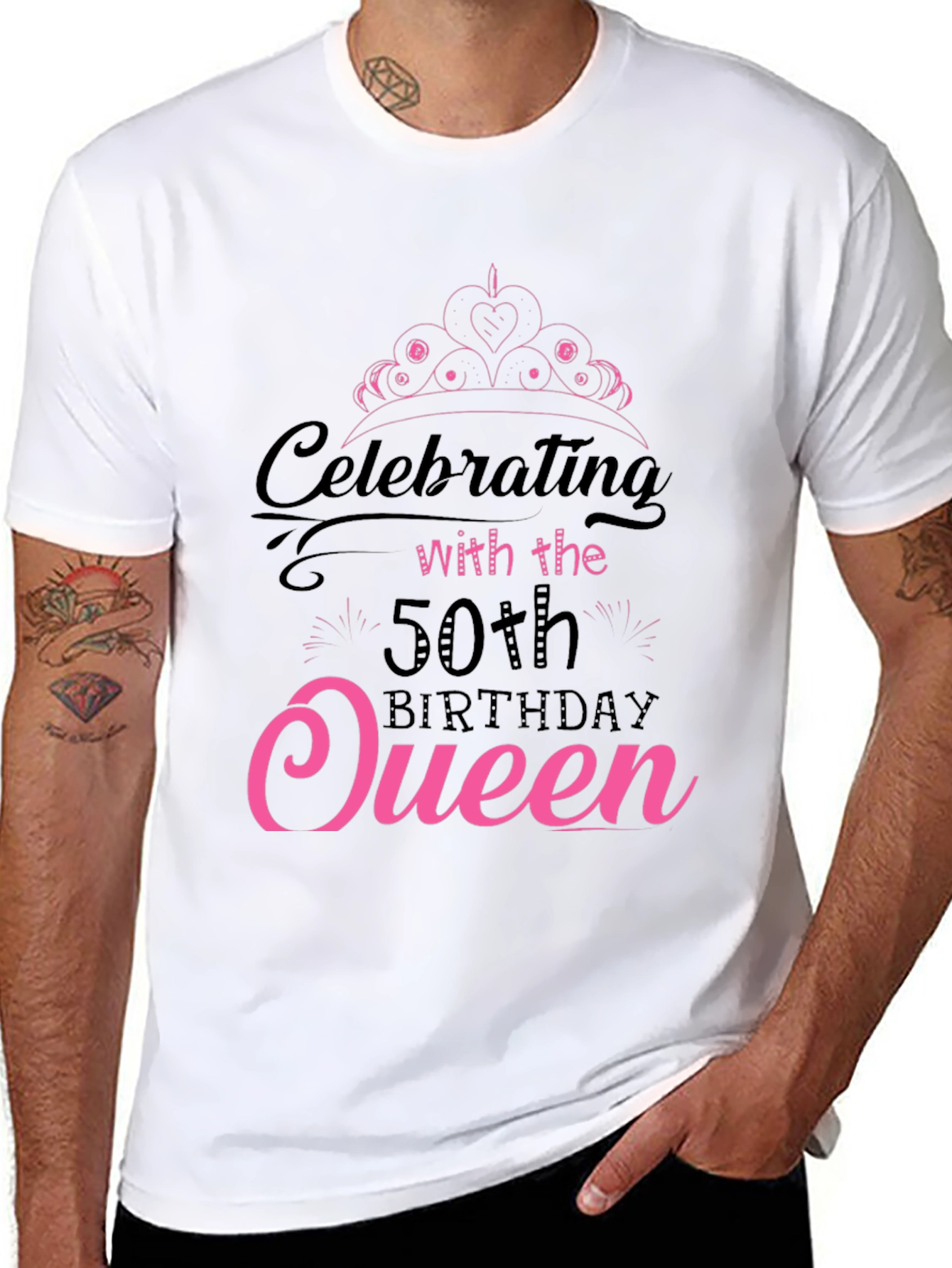 50th Birthday Queen Black T-Shirt