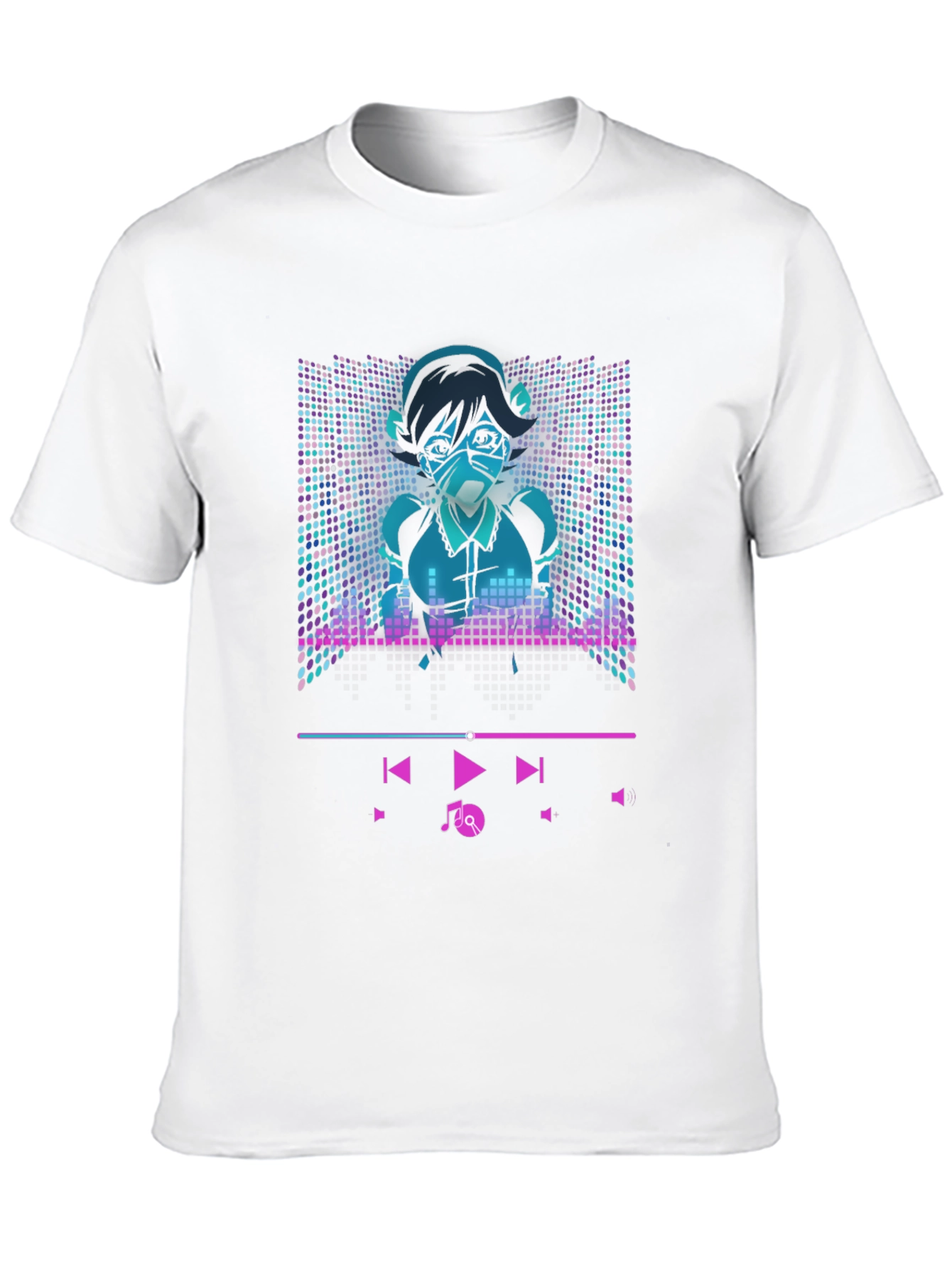 Anime Girl Music Player T-Shirt - Cool Graphic Tee