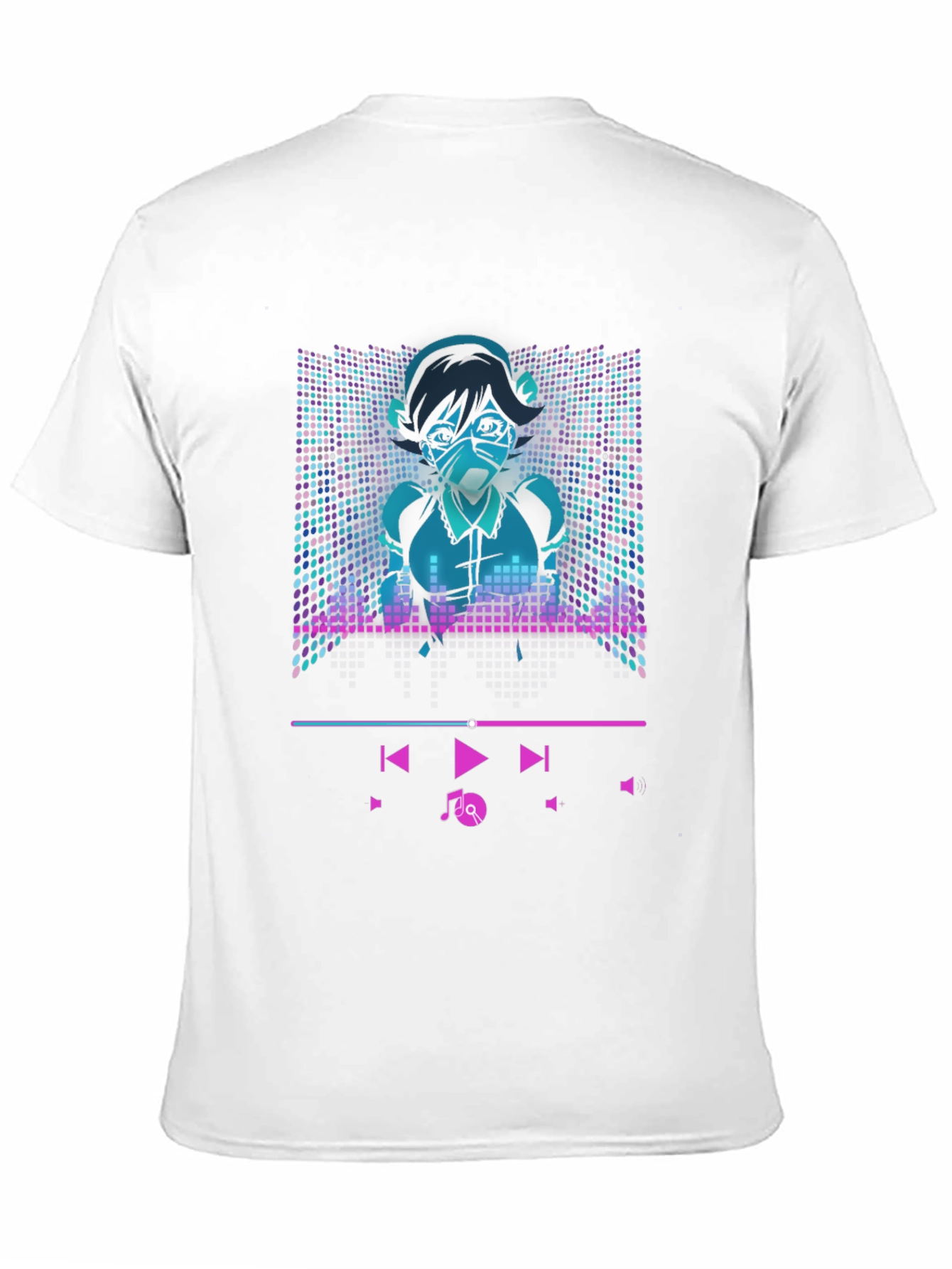 Anime Girl Music Player T-Shirt - Cool Graphic Tee