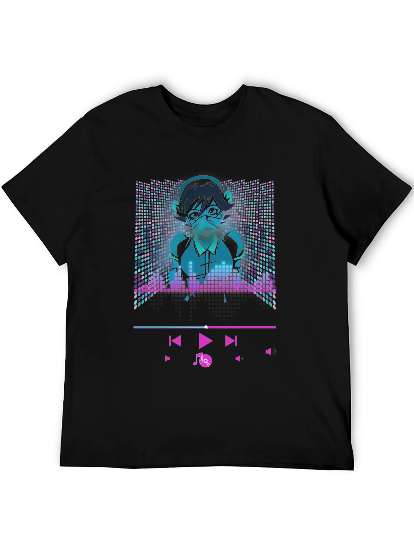 Anime Girl Music Player T-Shirt - Cool Graphic Tee