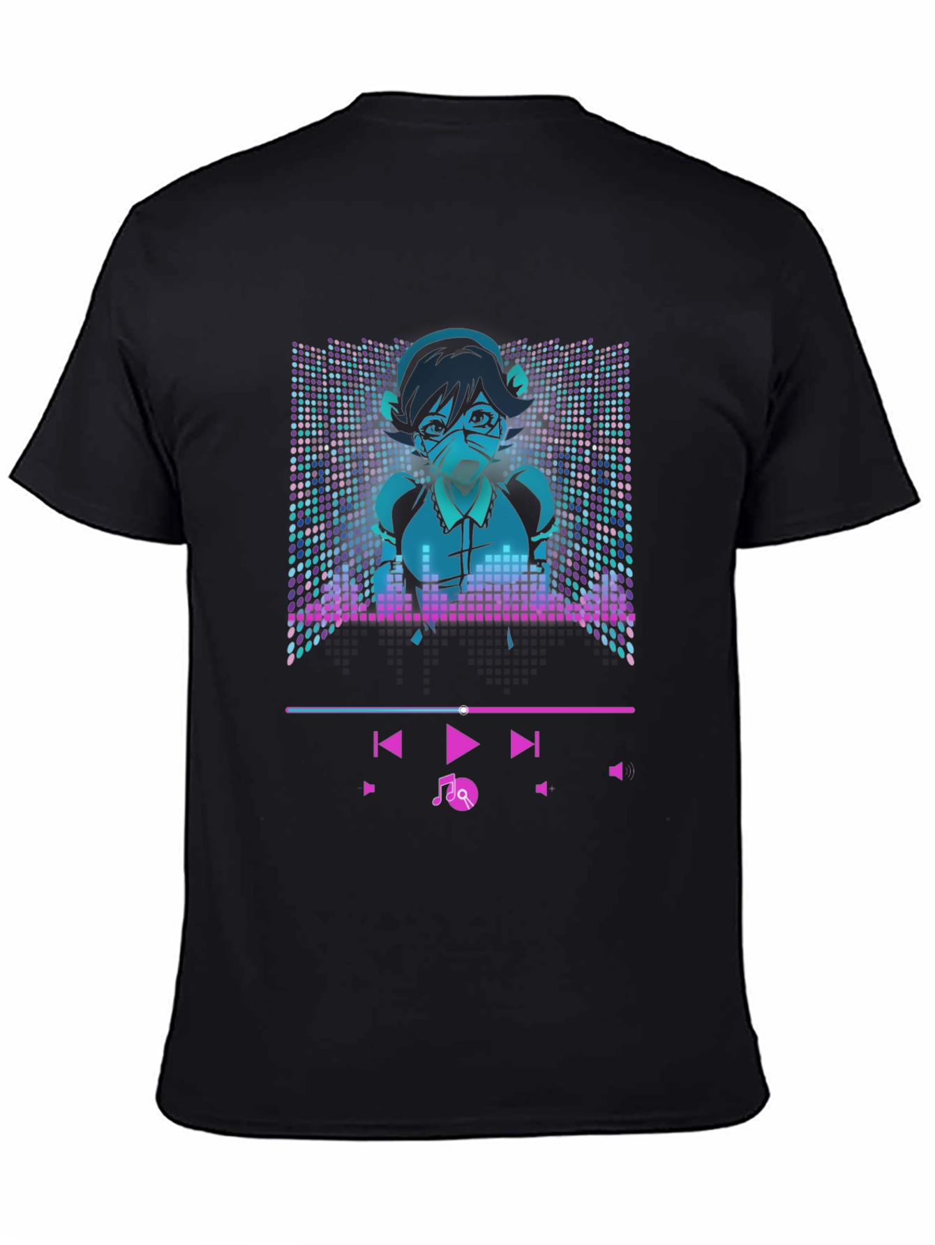 Anime Girl Music Player T-Shirt - Cool Graphic Tee