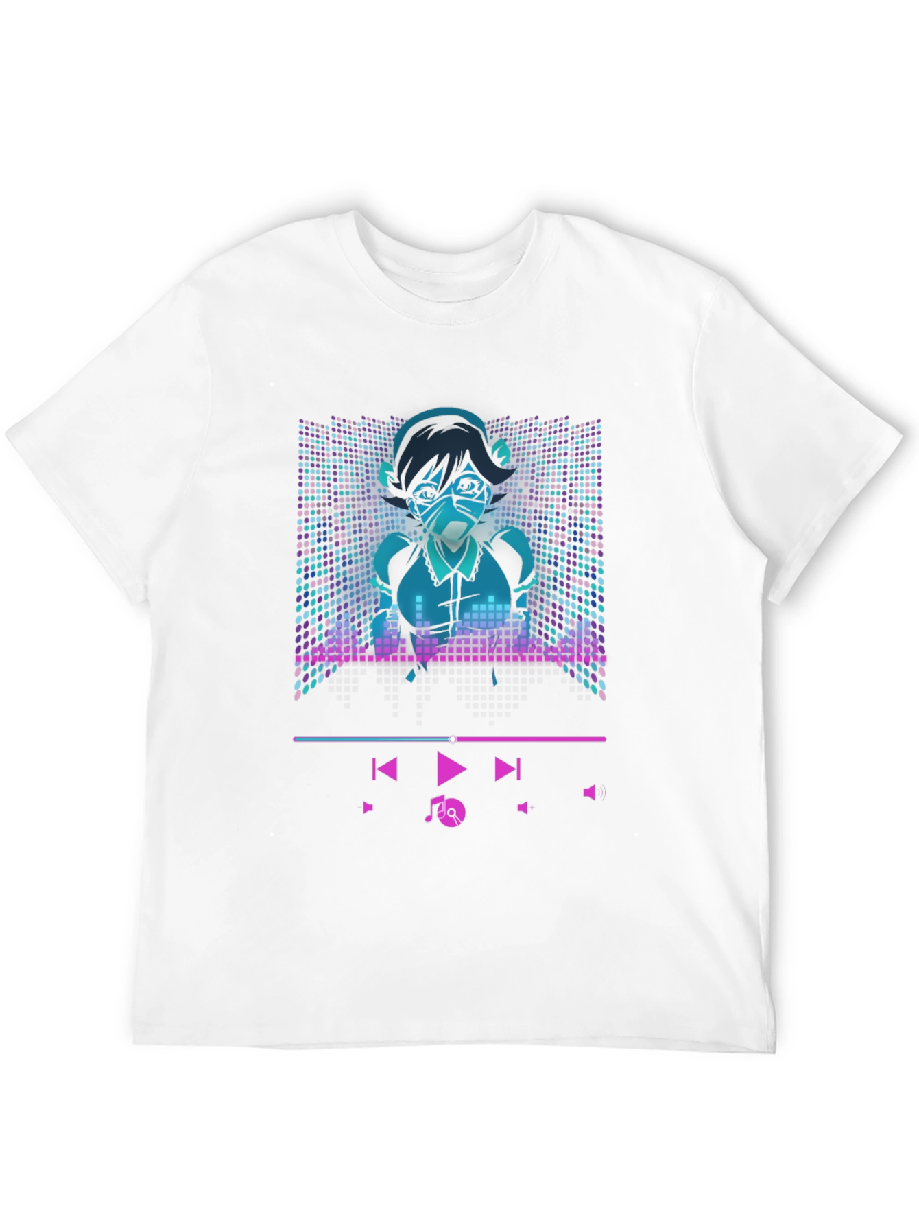 Anime Girl Music Player T-Shirt - Cool Graphic Tee