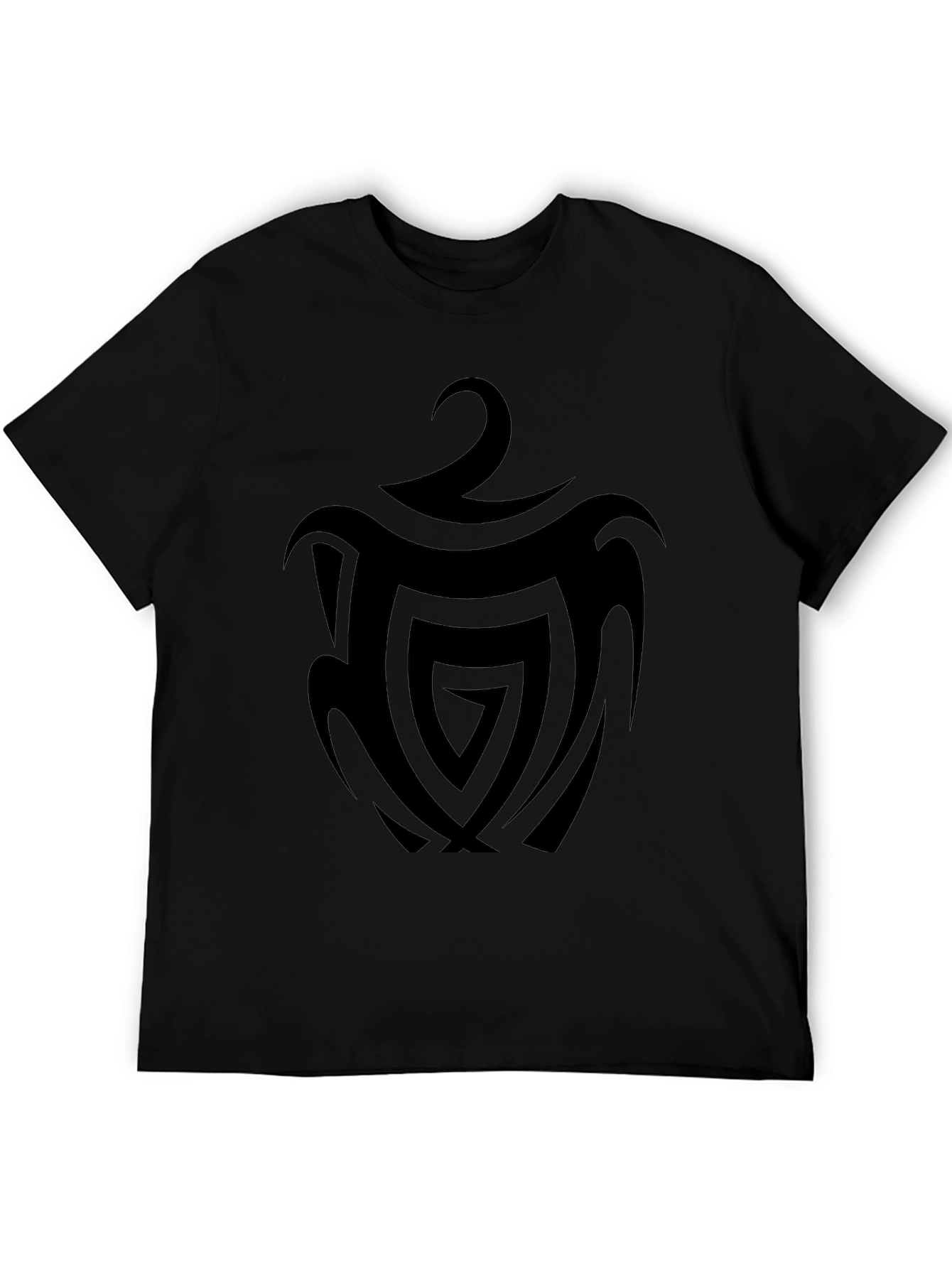 Black Tribal Apple Graphic Tee - Unique Design