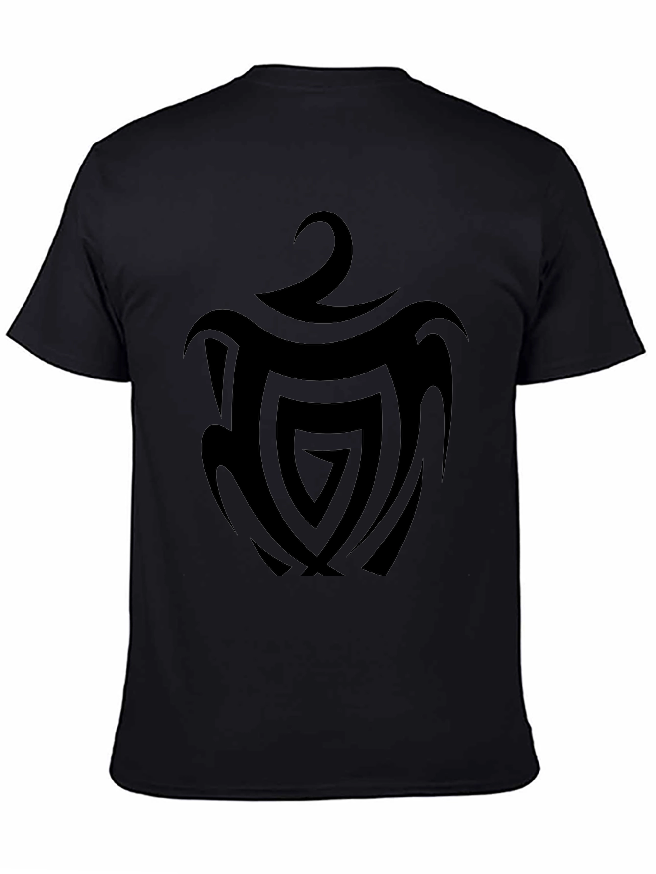 Black Tribal Apple Graphic Tee - Unique Design