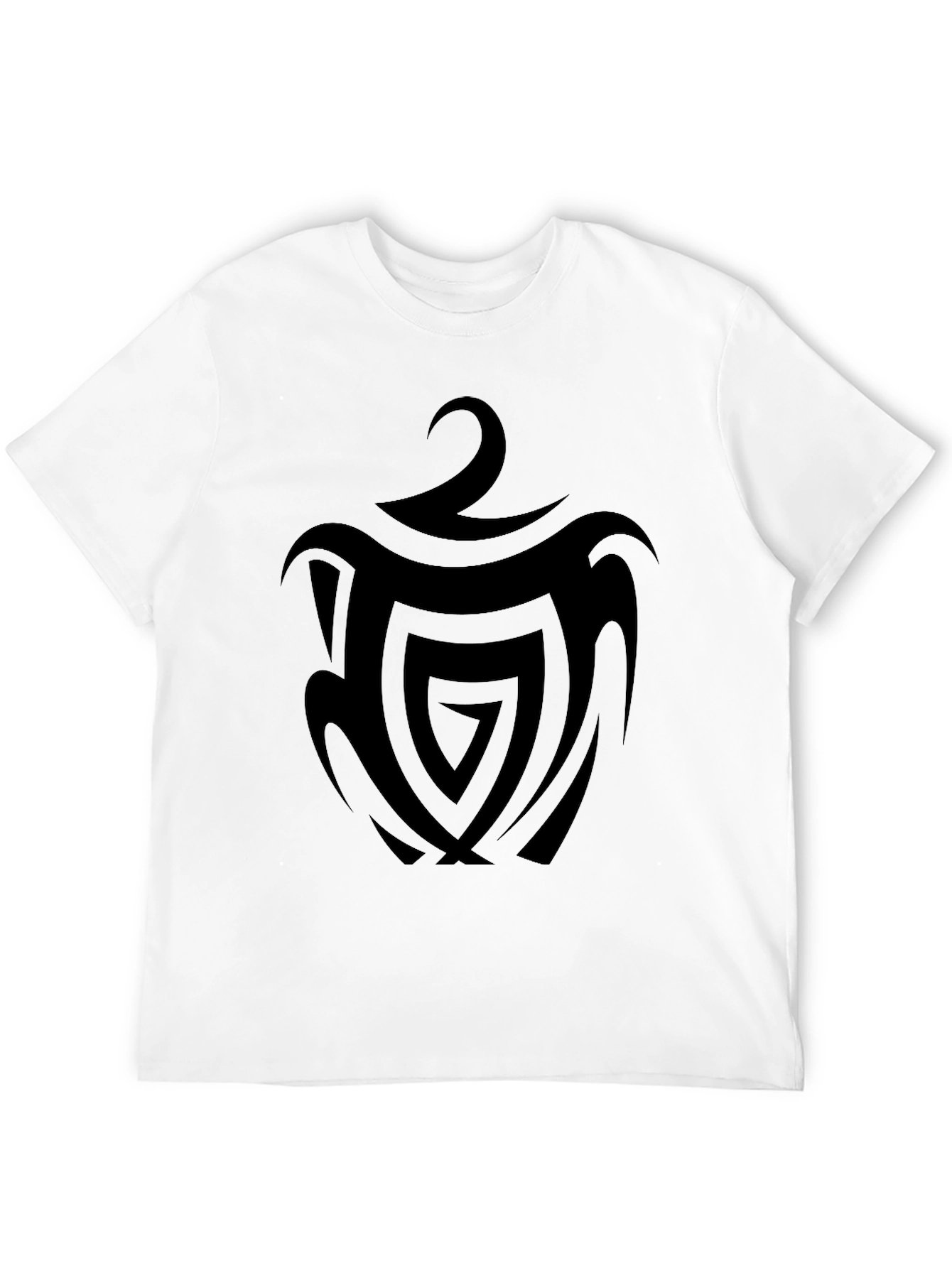 Black Tribal Apple Graphic Tee - Unique Design