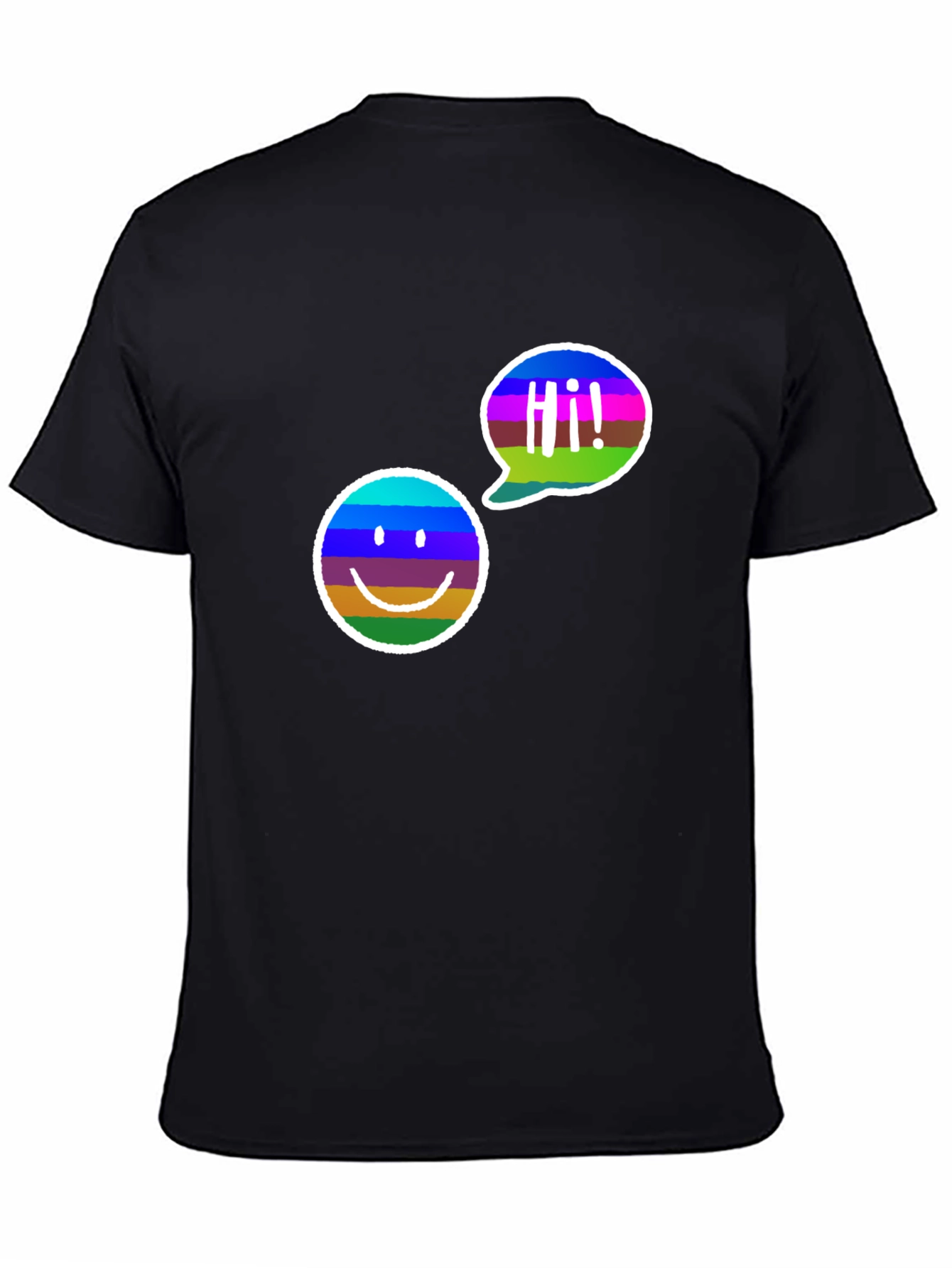 Cool Smiley Face Graphic Tee - Black Cotton T-Shirt