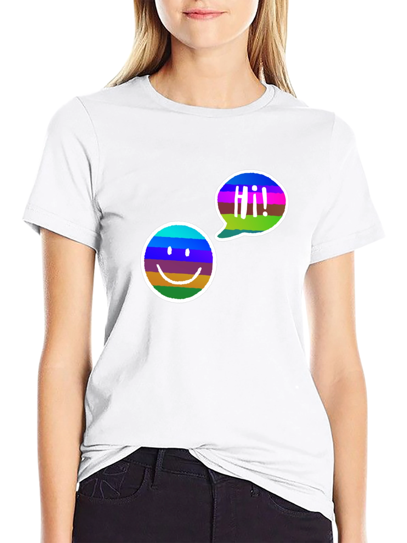 Cool Smiley Face Graphic Tee - Black Cotton T-Shirt