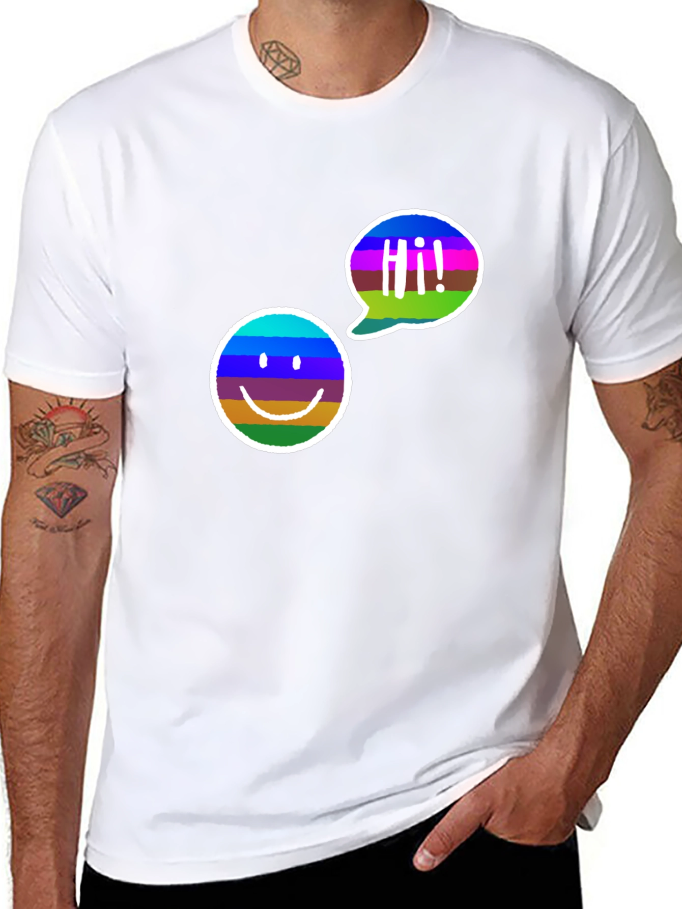 Cool Smiley Face Graphic Tee - Black Cotton T-Shirt