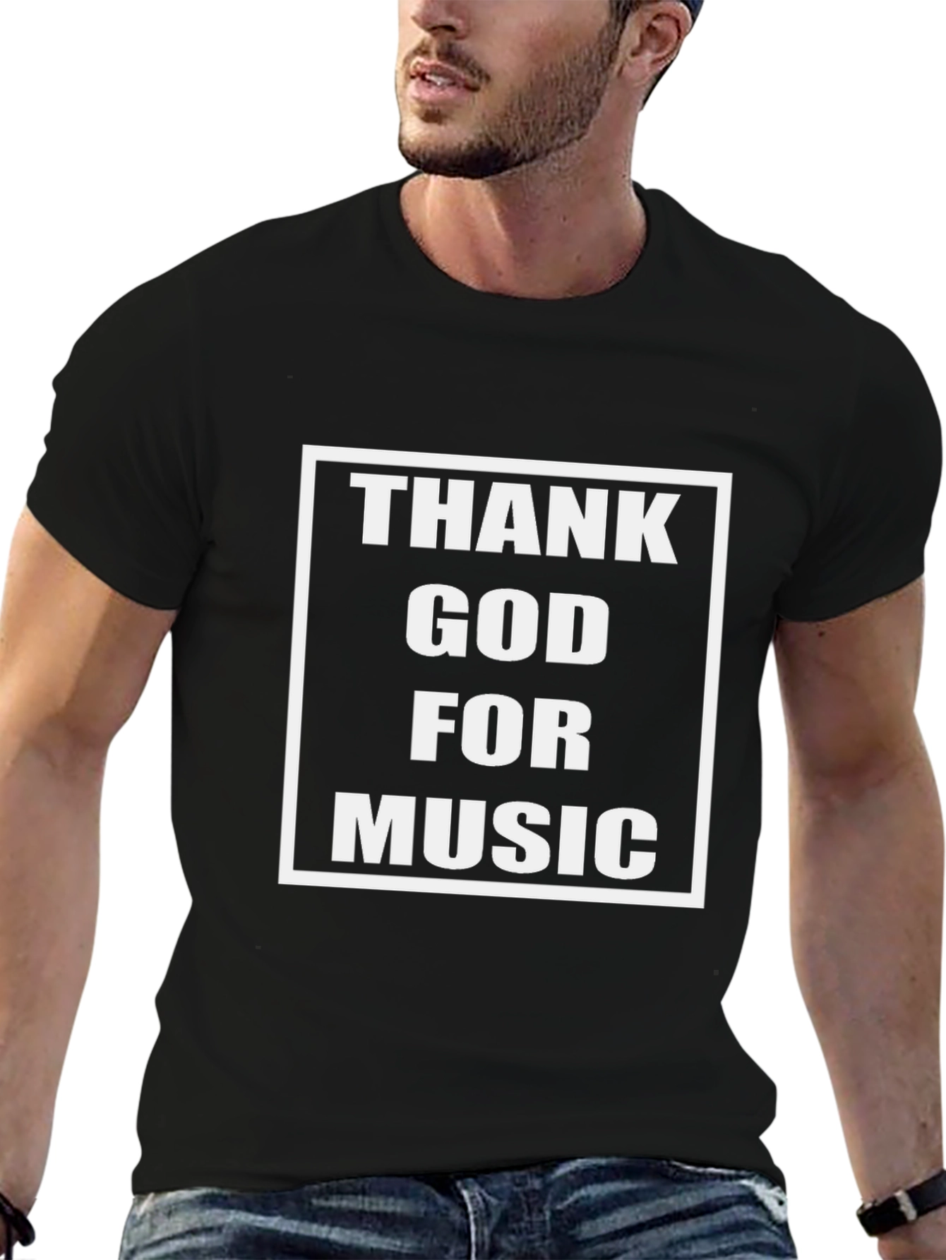 Thank God For Music Black T-Shirt