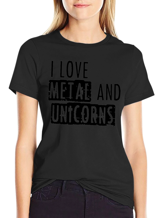 I Love Metal and Unicorns Graphic T-Shirt